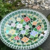 Beton Vogeltränke Mosaik Wasserschale Blumenwiese Biene