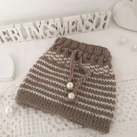 Aufbewahrung Beutel gestrickt Geschenk Handarbeit