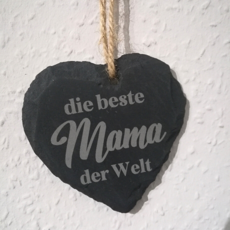 Schieferherz die beste Mama der Welt, Geschenk, Deko