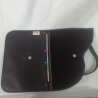 Handtasche Oversized Clutch schwarz blau Unikat robust Satin