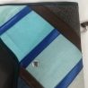 Handtasche Oversized Clutch schwarz blau Unikat robust Satin
