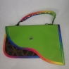 Handtasche Clutch grün bunt Unikat Handytasche Kunstleder robust