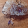 Armband aus Kupfer mit Charms aus Amethyst und Bergkristall