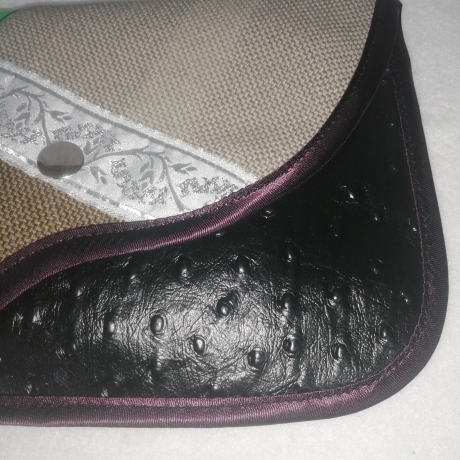 Handtasche Clutch schwarz braun Unikat Handytasche Kunstleder 