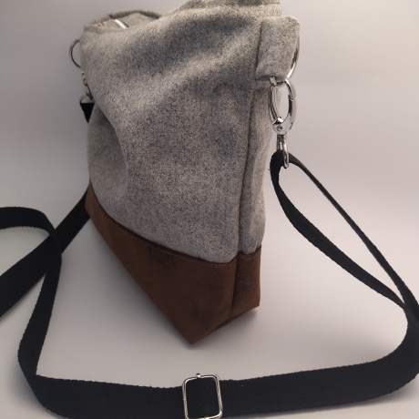 Schultertasche,Handtasache, Loden, Wollstoff