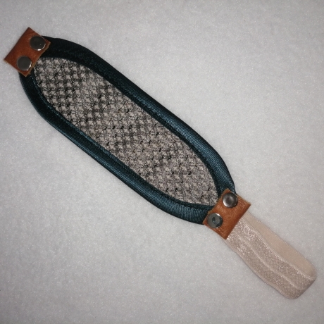 Lesezeichen Stoff silber braun petrol satin 15x 4,5cm hochwertig 