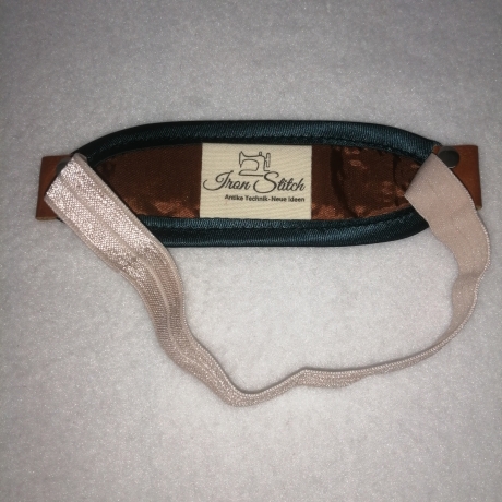 Lesezeichen Stoff silber braun petrol satin 15x 4,5cm hochwertig 