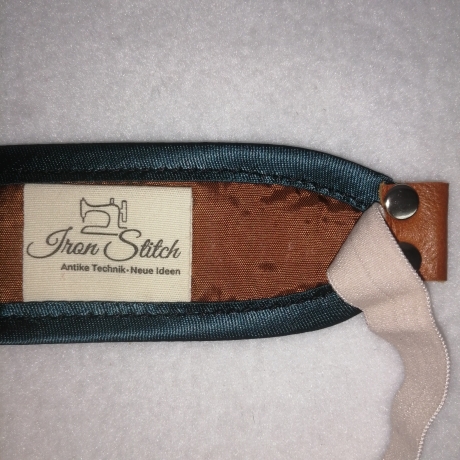 Lesezeichen Stoff silber braun petrol satin 15x 4,5cm hochwertig 