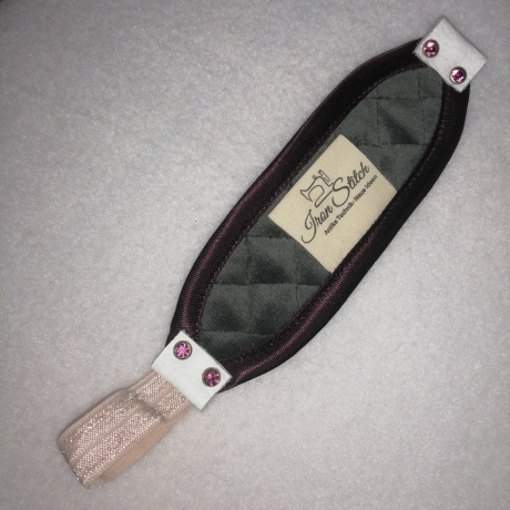 Lesezeichen grau rosa plüsch satin 15x 4,5cm hochwertig 