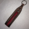 USB-Schlüsselanhänger rot braun Kunstleder soft Handarbeit 3x13cm