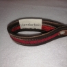 USB-Schlüsselanhänger rot braun Kunstleder soft Handarbeit 3x13cm
