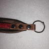 USB-Schlüsselanhänger rot braun Kunstleder soft Handarbeit 3x13cm