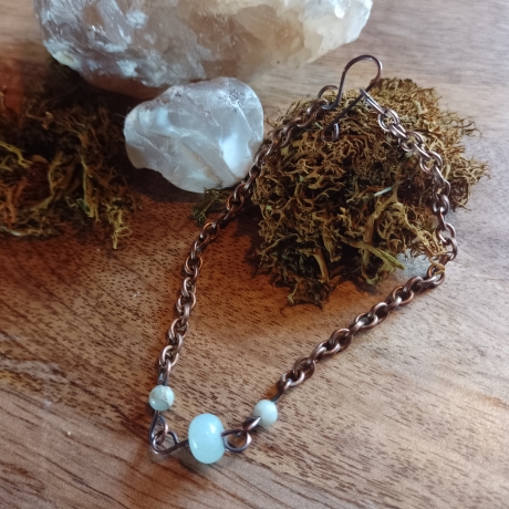 Armband aus Kupfer, Amazonit und Jaspis