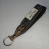 USB-Schlüsselanhänger grau braun Polsterstoff Handarbeit 3x13cm