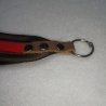 USB-Schlüsselanhänger hellrot braun Kunstleder Handarbeit 3x13cm