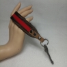 USB-Schlüsselanhänger hellrot braun Kunstleder Handarbeit 3x13cm