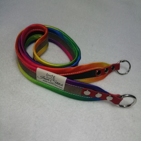 Schlüsselband regenbogen braun Kunstleder weich 90 x 3cm Qualität