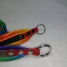 Schlüsselband regenbogen braun Kunstleder weich 90 x 3cm Qualität