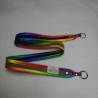 Schlüsselband regenbogen braun Kunstleder weich 90 x 3cm Qualität