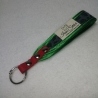 USB-Schlüsselanhänger grau grün Polsterstoff Handarbeit 3x13cm