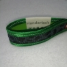 USB-Schlüsselanhänger grau grün Polsterstoff Handarbeit 3x13cm