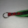 USB-Schlüsselanhänger grau grün Polsterstoff Handarbeit 3x13cm