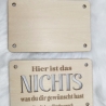 Geschenkkarte aus Holz für die, die NICHTS wollten