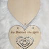 Geschenkkarte aus Holz in Herzform zur Hochzeit