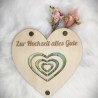 Geschenkkarte aus Holz in Herzform zur Hochzeit