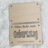 Geschenkkarte aus Holz zum Geburtstag