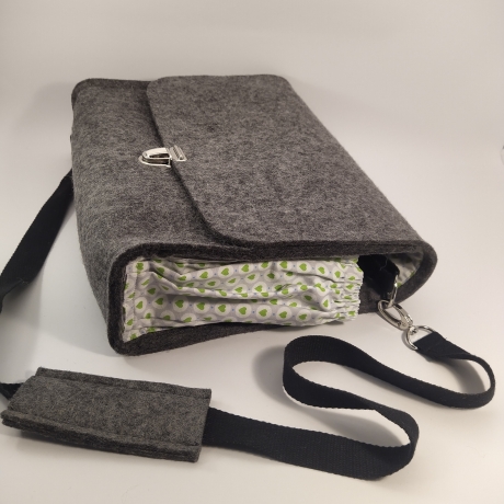 Schultertasche, Handtasche, Notebook, Tablettasche 100% Wollfilz