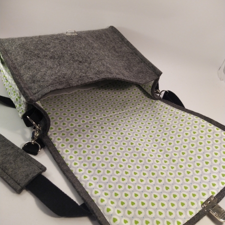 Schultertasche, Handtasche, Notebook, Tablettasche 100% Wollfilz