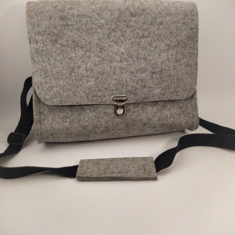 Schultertasche, Handtasche, Notebook, Tablettasche 100% Wollfilz
