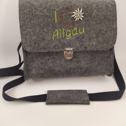 Schultertasche, Handtasche, Notebook, Tablettasche 100% Wollfilz