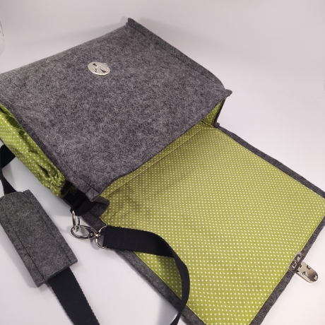 Schultertasche, Handtasche, Notebook, Tablettasche 100% Wollfilz