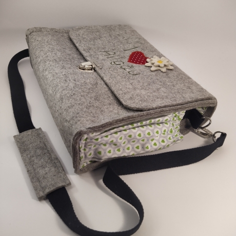Schultertasche, Handtasche, Notebook, Tablettasche 100% Wollfilz