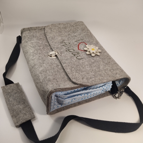 Schultertasche, Handtasche, Notebook, Tablettasche 100% Wollfilz