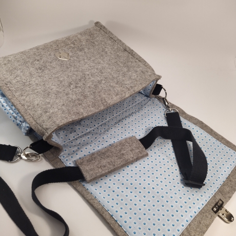 Schultertasche, Handtasche, Notebook, Tablettasche 100% Wollfilz