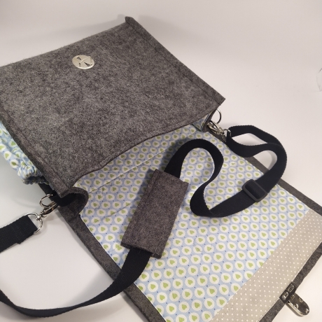 Schultertasche, Handtasche, Notebook, Tablettasche 100% Wollfilz