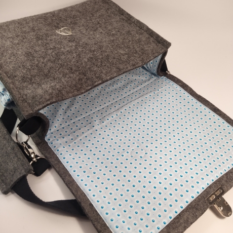 Schultertasche, Handtasche, Notebook, Tablettasche 100% Wollfilz