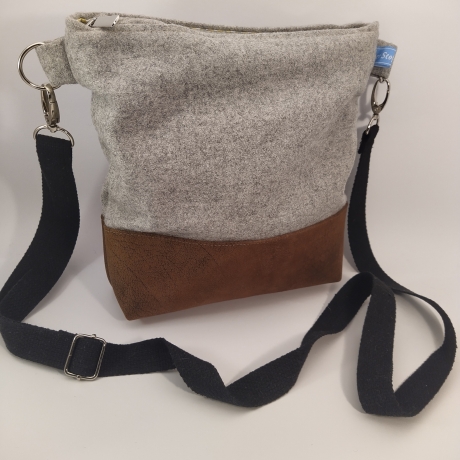Schultertasche,Handtasache, Loden, Wollstoff