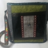 Handtasche Unikat Schultertasche grün grau hochwertig Upcycling
