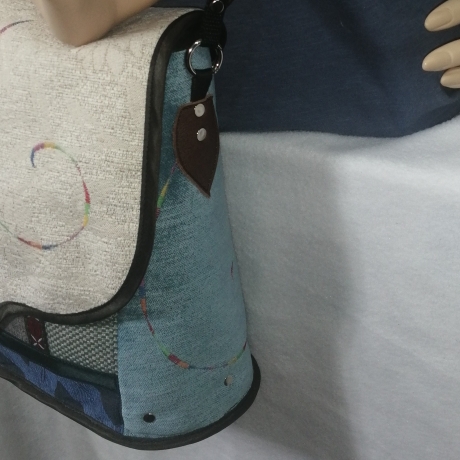 Handtasche Unikat Schultertasche blau hochwertig Upcycling
