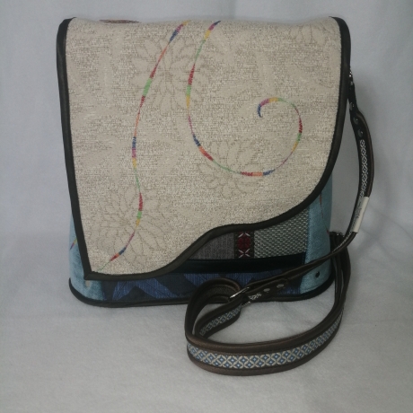 Handtasche Unikat Schultertasche blau hochwertig Upcycling