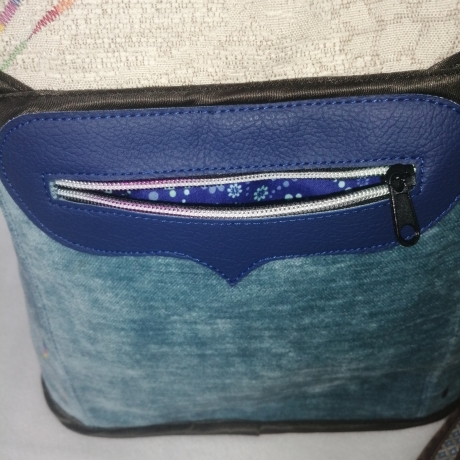 Handtasche Unikat Schultertasche blau hochwertig Upcycling