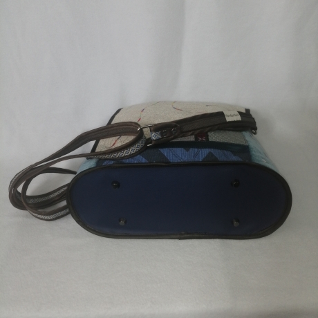 Handtasche Unikat Schultertasche blau hochwertig Upcycling