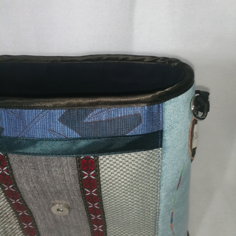 Handtasche Unikat Schultertasche blau hochwertig Upcycling