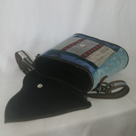 Handtasche Unikat Schultertasche blau hochwertig Upcycling