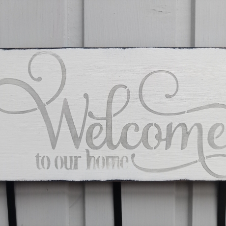 Shabby Chic Schlüssel-& Hakenleiste mit 3 Metallhaken, Upcycling