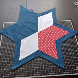 Sternendeckchen Blau-Weiß-Rot